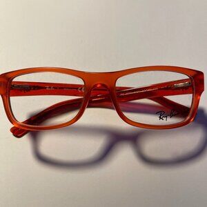 SUPER CUTE Ray Ban Glasses Red Transparent Mate Vinyl 50-17 UNISEX